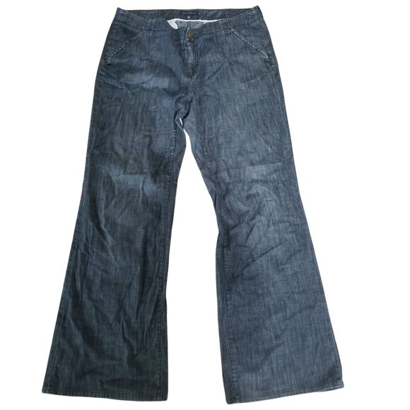 Banana Republic Womens 16R Stretch Wide Leg Denim Jeans Made In Turkey - Picture 1 of 3